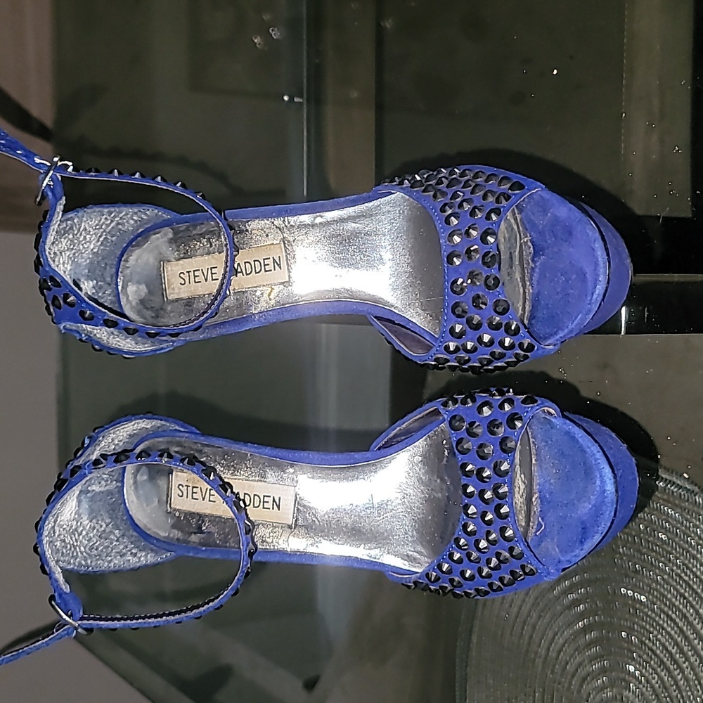 Steve Madden Pewter Studded Platform Heels